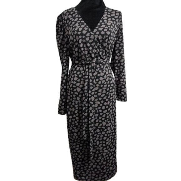 Ann Taylor Women's Long Sleeve V-Neck Wrap Maxi Dress Size 12 P NWTs - Picture 1 of 11